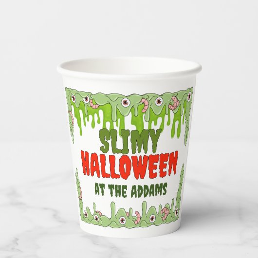 Minder slijmerige Halloween Paper Cup Papieren Bekers (Achterkant)