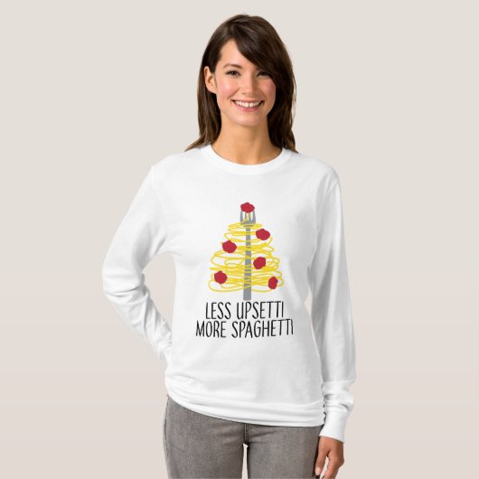Minder storen meer spaghetti t-shirt (Voorkant volledig)