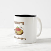 Minder storen meer spaghetti tweekleurige koffiemok (Voorkant rechts)