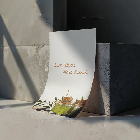 minder stress betekent meer faciaal , spa poster
