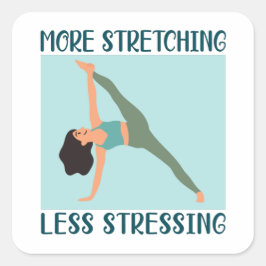 Minder stress bij het rekken vierkante sticker