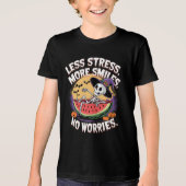 Minder stress, meer glimlachen: grappig skelet Hal Tri-Blend Shirt (Voorkant)