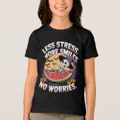 Minder stress, meer glimlachen: grappig skelet Hal Tri-Blend Shirt (Voorkant)