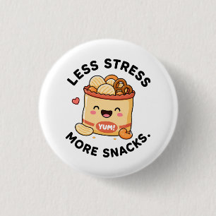 Minder Stress Meer Snacks Schattig Ontwerp met Eet Ronde Button 3,2 Cm