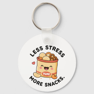 Minder Stress Meer Snacks Schattig Ontwerp met Eet Sleutelhanger