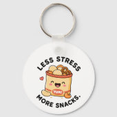Minder Stress Meer Snacks Schattig Ontwerp met Eet Sleutelhanger (Achterkant)
