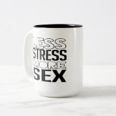 Minder Stress Tweekleurige Koffiemok (Voorkant links)