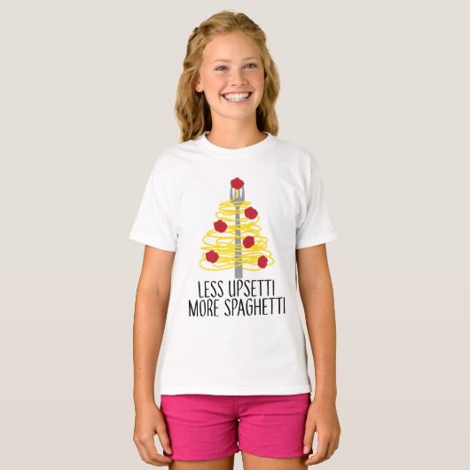 Minder Upsetti Meer Spaghetti T-shirt (Voorkant volledig)