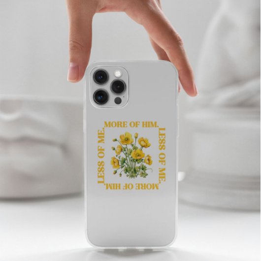 Minder van mij. Meer van hem Geel Bloemen iPhone c Case-Mate iPhone Case