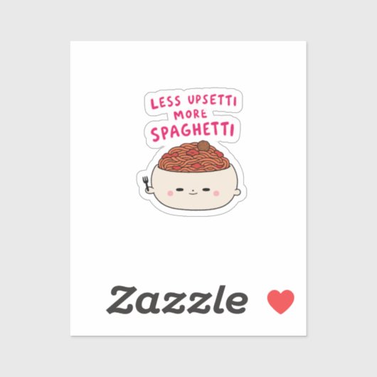 Minder VanStreek Meer Spaghetti Grappig Voedsel Pa Sticker (Vel)