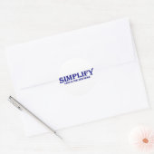 Minder vereenvoudigen is meer ronde sticker (Envelop)
