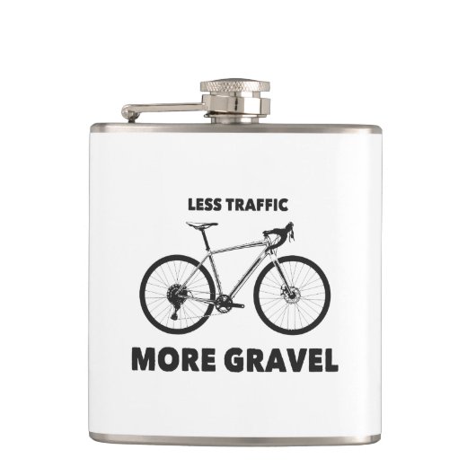 Minder Verkeer Meer Grind Heupfles (Voorkant)