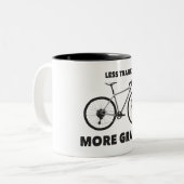 Minder verkeer meer snelheid tweekleurige koffiemok (Voorkant links)