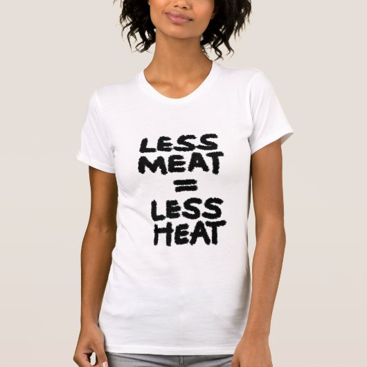 Minder vlees = minder warmte t-shirt (Voorkant)