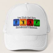 Minder werk en meer basketbal trucker pet (Voorkant)