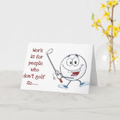 MINDER WERK EN MEER "GOLF" 40e BIRTHDAY-HUMOR Kaart (Gele Bloem)