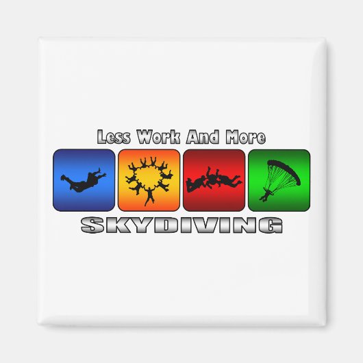 Minder werk en nog meer skies diving magneet (Voorkant)