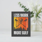 Minder werk meer golf | Grappig golf Briefkaart (Staand voorkant)