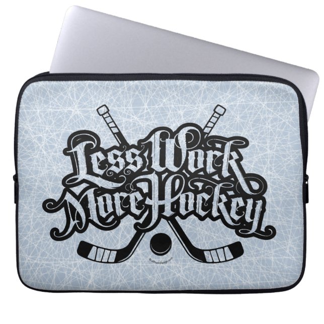 Minder werk meer hockey laptop sleeve (Voorkant)