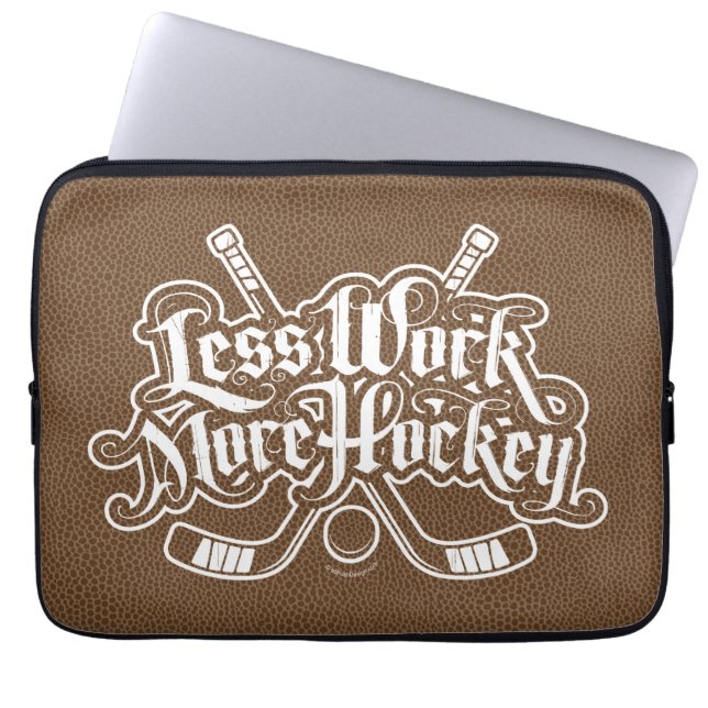 Minder werk meer hockey laptop sleeve (Voorkant)