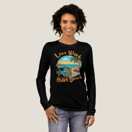 Minder Werk Meer Strand voor Zomer Vakantie Tri-Blend Shirt