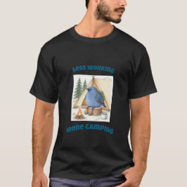 Minder Werken Meer Kamperen Grappige Handgetekende T-shirt