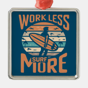 Minder Werken Meer Surfen Metalen Ornament