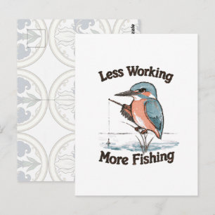 Minder Werken Meer Vissen Ijsvogel Schattig Briefkaart