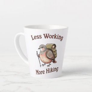 Minder Werken Meer Wandelen Funny Duif Vogel Humor Latte Mok
