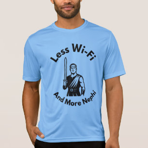 Minder Wi-Fi Meer Nephi LDS Mannen T-shirt, Stijle T-shirt