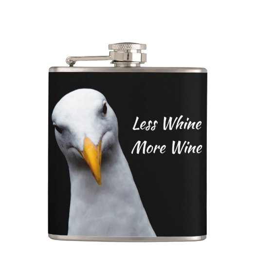 Minder wijn meer wijn. *Funny Gift* Heupfles (Voorkant)