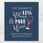 Minder Wijn Meer Wijn Moederdag Wijn Etiket (Enkel label)