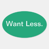 Minder willen ovale sticker (Voorkant)