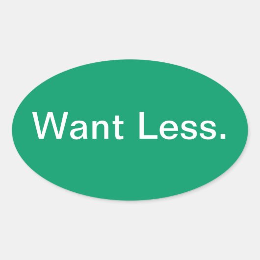 Minder willen ovale sticker (Voorkant)