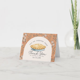 Minder zoet dan taart Oranje Bloemige Baby Shower Bedankkaart