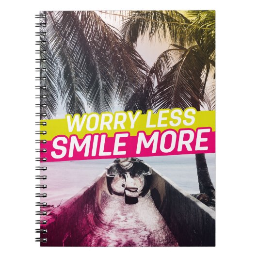 Minder zorgen, glimlach nog meer notitieboek (Voorkant)