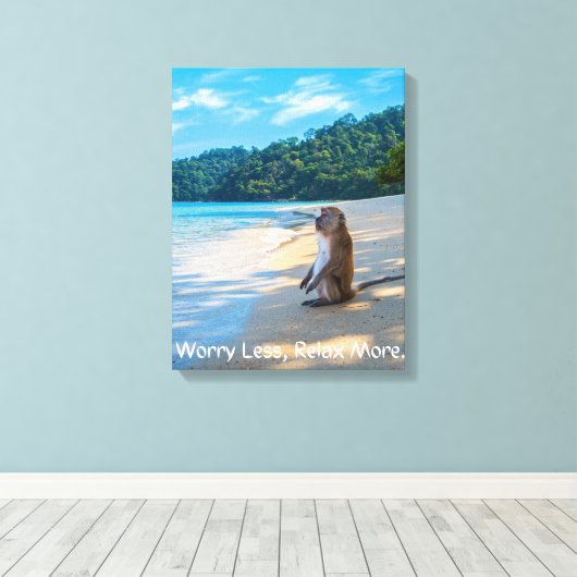 Minder zorgen Ontspan Meer Canvas Afdrukken (Insitu (Houten vloer))
