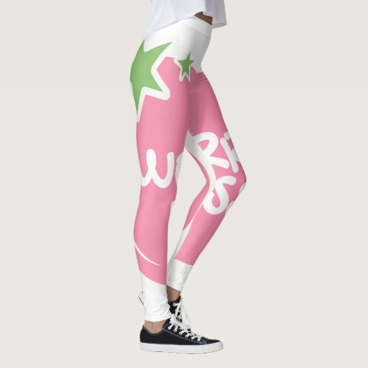 Minder zorgen over minimalistisch Logo-ontwerp Leggings (Rechts)