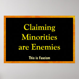 Minderheden als vijanden beschouwen poster