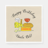 Minderjarige partij bij het eten van wijn en kaas servet (Voorkant)