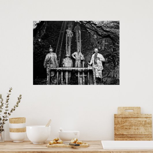 Minderjarigen die werken in de Quincy Mine c. 1890 Poster (Keuken)