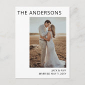 Mindermalist Elegant Fotobruiloft Aankondiging Briefkaart (Voorkant)