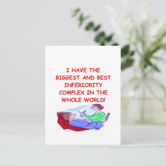 minderwaardigheidscomplex briefkaart (Staand voorkant)