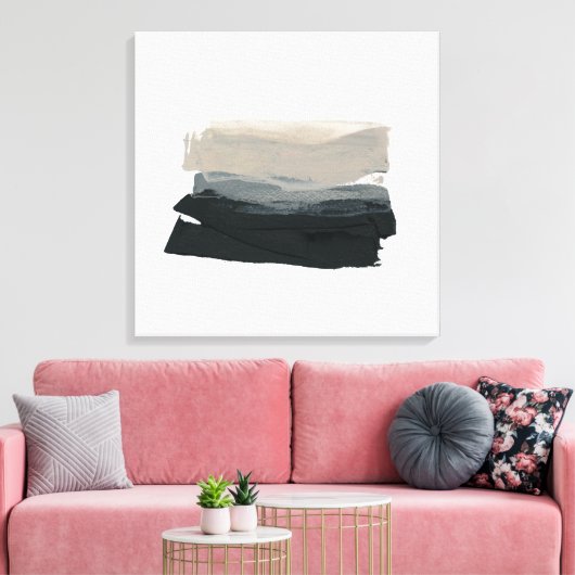 Mindful 1 - Neutraal minimalistisch schilderij Canvas Afdruk (Insitu (Woonkamer))