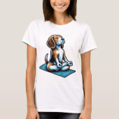 Mindful Beagle Yoga Ontwerp T-shirt (Voorkant)
