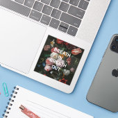 Mindful Beathing Quote + Bloemen Schilderen Sticker (Laptop met iPhone)