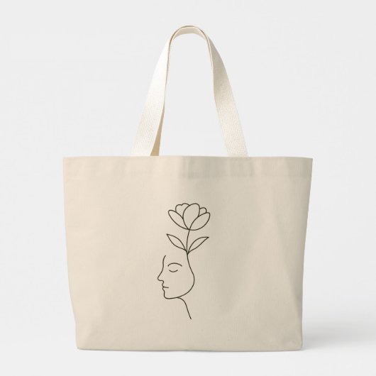 Mindful Bloom Grote Tote Bag (Achterkant)