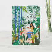 Mindful blue Greenhouse planten girl las Kaart (Voorkant)
