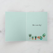 Mindful blue Greenhouse planten girl las Kaart (Binnen)