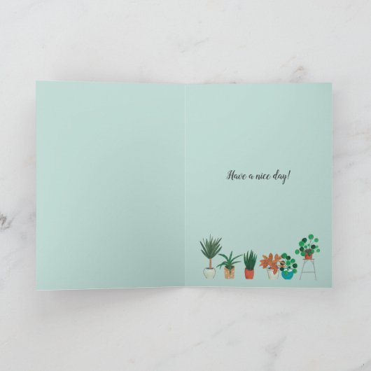 Mindful blue Greenhouse planten girl las Kaart (Binnen)